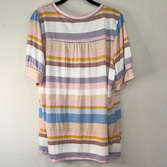 Blue‎ and Orange Relaxed Boxy T-Shirt - Picture 6 of 6